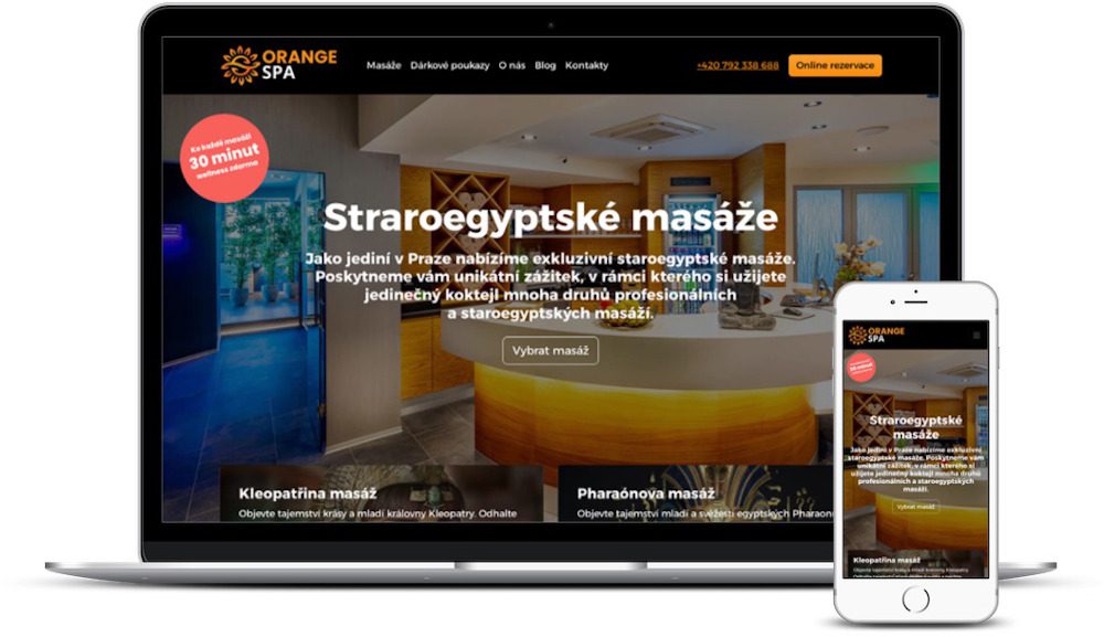 Webové stránky pro Orange Spa