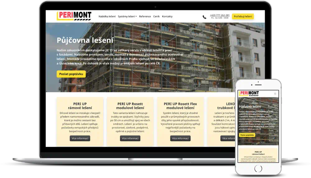 Webové stránky pro Perimont
