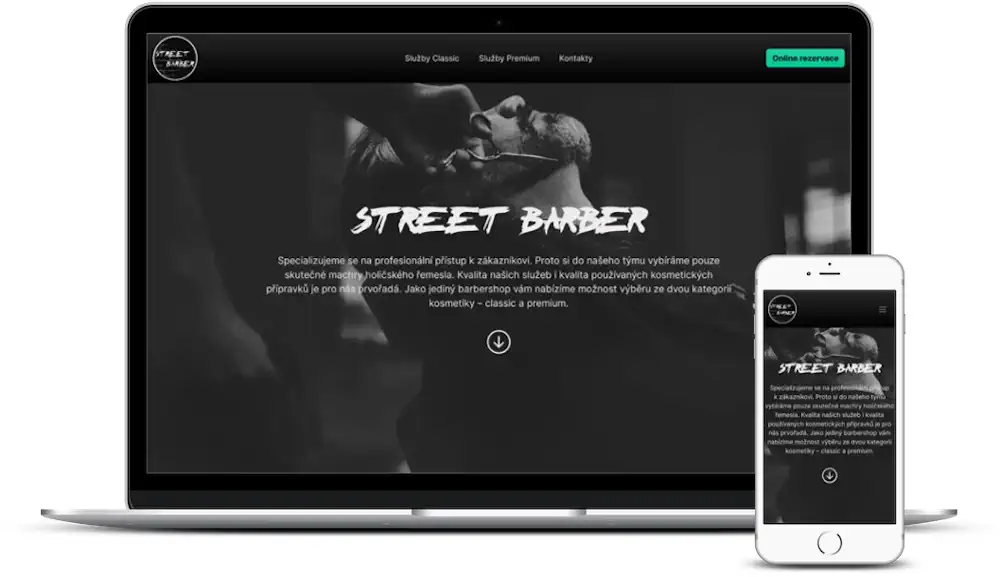 Webové stránky pro STREET BARBER